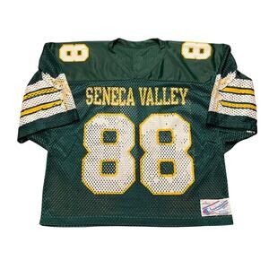 Vintage Seneca Valley Hat Jersey Mens Large Green Yellow Football Champion 90s